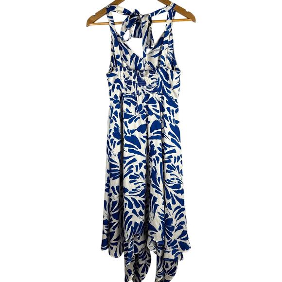 ALEXIS for‎ Target Botanical Tie Strap Asymmetrical Maxi Dress Blue Size Small - Picture 8 of 12